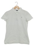 Vorschaubild 1 von Poloshirt Damen Gr. 34/XS Weiß Baumwolle Uni Kurzarm Polokragen