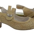 Vorschaubild 2 von Fashion Damen Pumps Mary Jane Slingback Beige Leder Gr. 40 Lochmuster