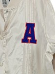 Vorschaubild 2 von Damen Bomberjacke Satin Varsity A-Patch Beige Gr. L