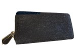 Vorschaubild 5 von Damen Geldbörse Schwarz Filz Glitzer Sterne Portemonnaie 20x10 cm