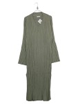 Vorschaubild 1 von Strickkleid Damen Oliv Gr. 38/M Viskose Rippstrick Minimalistisch