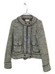 Vorschaubild 1 von Blazer Damen Gr. 36/S Grau Polyacryl Meliert Klassisch Langarm Knopf