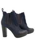 Vorschaubild 1 von Stiefeletten Damen Gr. 36 Blau Textil Slip-On 11 cm Urban Freizeit