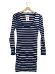 Vorschaubild 1 von Freizeitkleid Damen Blau Gr. 36/S Wolle Gestreift Maritim 94 cm