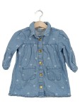 Vorschaubild 1 von Jeanskleid Kinder Gr. 80 Blau Baumwolle Punkte Casual Alltag Knopf