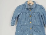 Vorschaubild 2 von Jeanskleid Kinder Gr. 80 Blau Baumwolle Punkte Casual Alltag Knopf