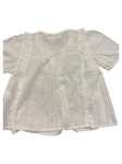 Vorschaubild 2 von Bluse Kinder Weiß Gr. 122 Baumwolle Lochmuster Feminin Kurzarm Alltag Knopf