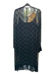 Vorschaubild 2 von Damen Kleid Gr. 38 Grün Blau Geometrisch Langarm