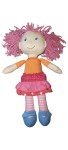 Vorschaubild 1 von Stoffpuppe Mädchen Rosa Haare 33cm Kuschelpuppe Babypuppe