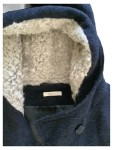 Vorschaubild 3 von Damen Wollmantel Kapuze Gr. 38 Dunkelblau Teddyfutter Warm