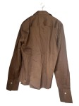 Vorschaubild 2 von Bluse Damen Braun Gr. 44/XXL Baumwolle Uni Klassisch Langarm Knopf