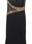 Vorschaubild 5 von Abendkleid Damen Schwarz Gr. 40/L Polyester Uni Glamourös Ärmellos Maxikleid