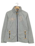 Vorschaubild 1 von Fleecejacke Damen Gr. 38/M Grau Polyester Schriftzug Sportlich Langarm