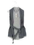Vorschaubild 1 von Hemdbluse Damen Grau Gr. 32/XXS Baumwolle Gestreift Elegant
