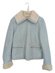 Vorschaubild 1 von Damen Kunstlederjacke Felljacke Teddyfell Blau Gr. 42 XL