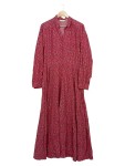 Vorschaubild 1 von Blusenkleid Damen Gr. 42/XL Rosa Viskose Blumenmuster Bohemian Freizeit