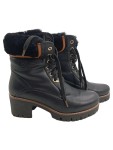 Vorschaubild 1 von Stiefeletten Damen Gr. 37 Schwarz Leder Schnürung 6 cm Outdoor Uni