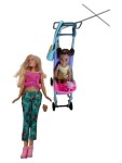 Vorschaubild 1 von Barbie Puppe mit Kinderwagen Baby FJB00 Spielset Rosa Blau