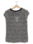 Vorschaubild 1 von Top Damen Gr. 38/M Grau Baumwolle Meliert Modern Kurzarm Freizeit