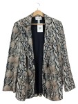 Vorschaubild 1 von Blazer Damen Gr. 40/L Beige Polyester Tierdruck Animal-Print