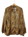 Vorschaubild 1 von Bluse Damen Braun Gr. 46/3XL Polyester Tierdruck Animal-Print Langarm