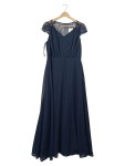 Vorschaubild 1 von Festliches Kleid Damen Blau Gr. 38/M Polyester Uni Elegant Kurzarm