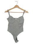 Vorschaubild 1 von Body Damen Grau Gr. 36/S Baumwolle Rippstrick Feminin Ärmellos