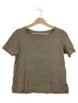 Vorschaubild 1 von T-Shirt Damen Gr. 36/S Oliv Baumwolle Geometrisch Casual Kurzarm Freizeit