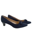 Vorschaubild 1 von Damen Pumps Wildleder Blau Gr. 36 Schleife Klassisch