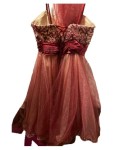 Vorschaubild 6 von Abendkleid Ballkleid Damen Gr. 36 Rot Tüll Perlen Strass