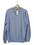 Vorschaubild 1 von Pullover Herren Blau Gr. 52/L Baumwolle Uni Klassisch Langarm