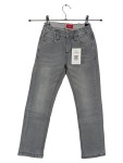 Vorschaubild 1 von Ripped Jeans Kinder Grau Gr. 128 Baumwolle Uni Casual 30 cm Knopf 55 cm