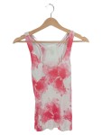 Vorschaubild 1 von Damen Top Tanktop Gr. S Weiß Pink Abstrakt Batik-Look Viskose