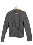 Vorschaubild 1 von Lederjacke Damen Grau Gr. 36/S Polyurethan Viskose Uni Urban Langarm