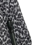 Vorschaubild 2 von Bomberjacke Damen Gr. 38/M Grau Polyester Tierdruck Animal-Print Freizeit