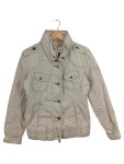 Vorschaubild 1 von Bomberjacke Damen Beige Gr. 38/M Polyester Baumwolle Uni Casual Freizeit