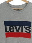 Vorschaubild 2 von Herren T-Shirt Grau Logo Print Baumwolle Gr. M Casual Freizeit