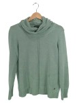 Vorschaubild 1 von Pullover Damen Grün Gr. 42/XL Baumwolle Uni Klassisch Langarm Alltag