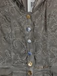 Vorschaubild 3 von Übergangsjacke Damen Gr. 42/L Grau Baumwolle Florales Muster