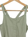 Vorschaubild 2 von Sommerkleid Mädchen Gr. 152 Oliv Midikleid Baumwolle Leinen Freizeit