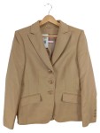 Vorschaubild 1 von Blazer Damen Gr. 38/M Beige Viskose Uni Klassisch Langarm Business Knopf