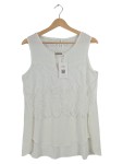 Vorschaubild 1 von Top Damen Weiß Gr. 40/L Polyester Uni Feminin Ärmellos Alltag Spitze