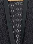 Vorschaubild 2 von Spitzenkleid Damen Gr. 38/M Schwarz Polyester Lochmuster Elegant Langarm
