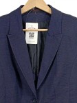 Vorschaubild 2 von Blazer Damen Gr. 40/L Blau Polyester Meliert Business Langarm Knopf