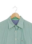 Vorschaubild 2 von Freizeithemd Herren Grün Gr. 50/M Baumwolle Gestreift Preppy