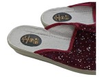 Vorschaubild 2 von Damen Hausschuhe Pantoffeln Gr. 40 Bordeaux Blumenmuster Filz