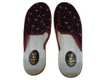 Vorschaubild 4 von Damen Hausschuhe Pantoffeln Gr. 40 Bordeaux Blumenmuster Filz
