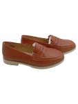 Vorschaubild 1 von Loafer Damen Gr. 36 Braun Leder Slip-On 2 cm Klassisch Alltag Uni Logo