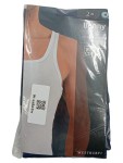 Vorschaubild 1 von Unterhemd Herren Blau Gr. M Baumwolle Uni Basic Ärmellos Alltag Classic