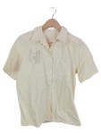 Vorschaubild 1 von Hemdbluse Damen Beige Gr. 36/S Baumwolle Uni Klassisch Kurzarm Alltag